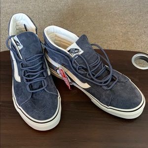 New high top blue suede Vans